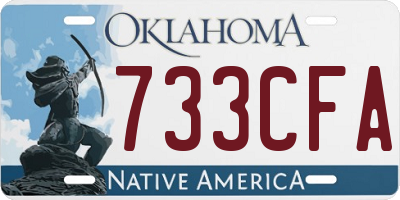 OK license plate 733CFA