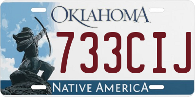 OK license plate 733CIJ