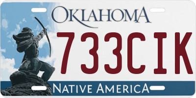 OK license plate 733CIK
