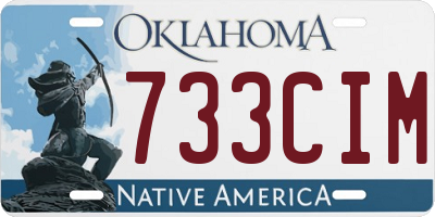 OK license plate 733CIM