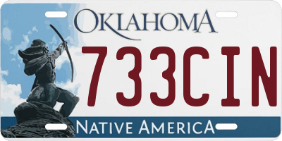 OK license plate 733CIN
