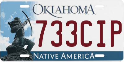 OK license plate 733CIP