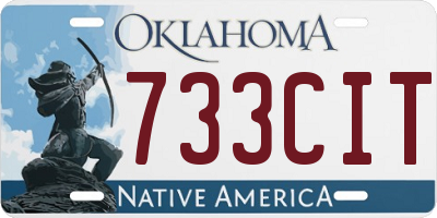 OK license plate 733CIT