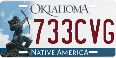 OK license plate 733CVG