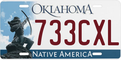 OK license plate 733CXL