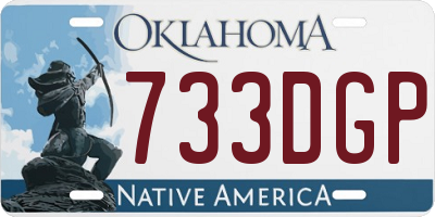 OK license plate 733DGP
