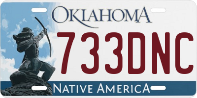 OK license plate 733DNC