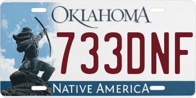 OK license plate 733DNF