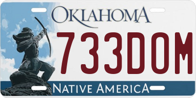 OK license plate 733DOM