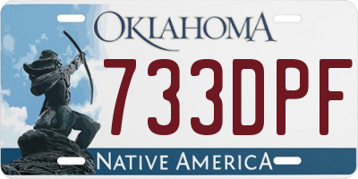 OK license plate 733DPF