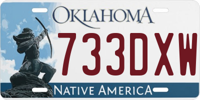 OK license plate 733DXW