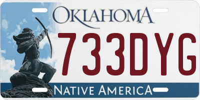 OK license plate 733DYG