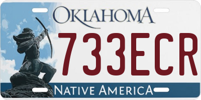 OK license plate 733ECR