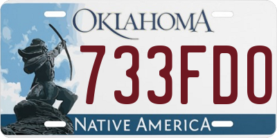 OK license plate 733FDO