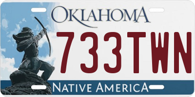 OK license plate 733TWN