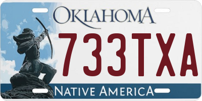 OK license plate 733TXA