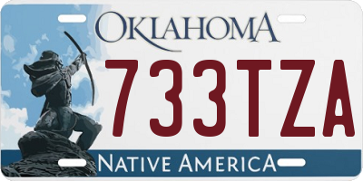 OK license plate 733TZA