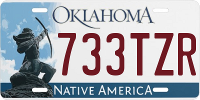 OK license plate 733TZR