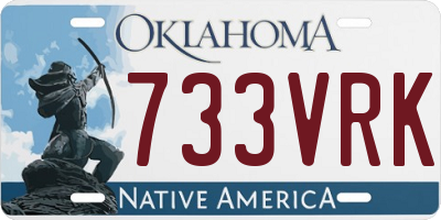 OK license plate 733VRK