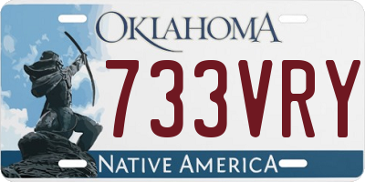 OK license plate 733VRY