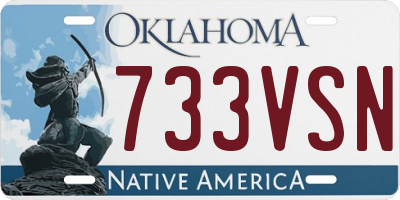 OK license plate 733VSN
