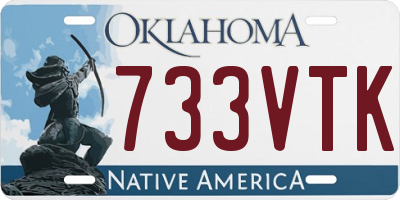 OK license plate 733VTK