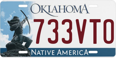 OK license plate 733VTO