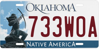 OK license plate 733WOA