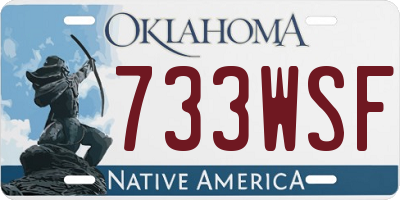 OK license plate 733WSF