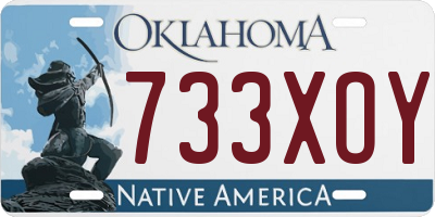 OK license plate 733XOY