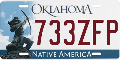 OK license plate 733ZFP