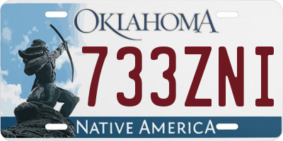 OK license plate 733ZNI