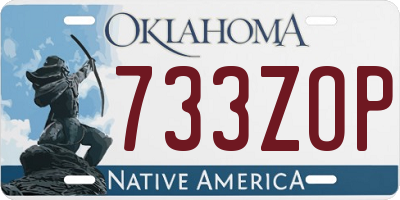 OK license plate 733ZOP