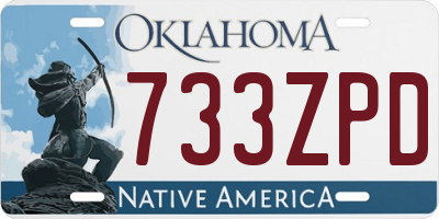 OK license plate 733ZPD