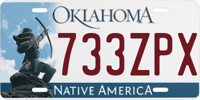 OK license plate 733ZPX