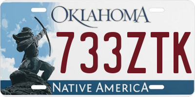 OK license plate 733ZTK