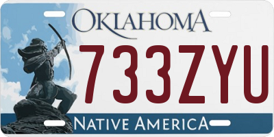 OK license plate 733ZYU