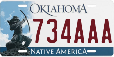 OK license plate 734AAA