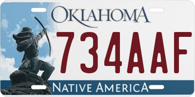 OK license plate 734AAF