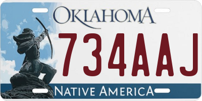 OK license plate 734AAJ