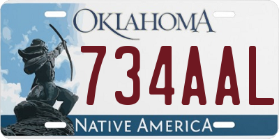 OK license plate 734AAL