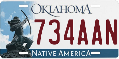 OK license plate 734AAN