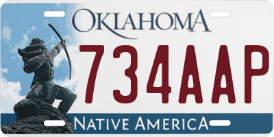 OK license plate 734AAP