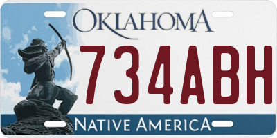 OK license plate 734ABH