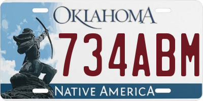 OK license plate 734ABM