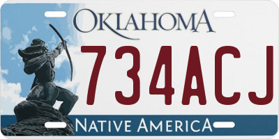 OK license plate 734ACJ