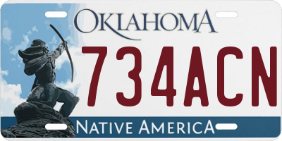 OK license plate 734ACN