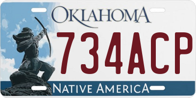 OK license plate 734ACP