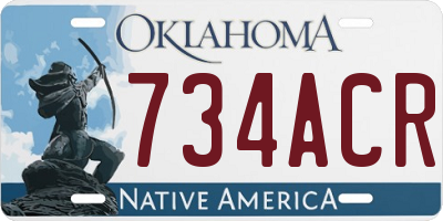OK license plate 734ACR