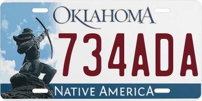 OK license plate 734ADA